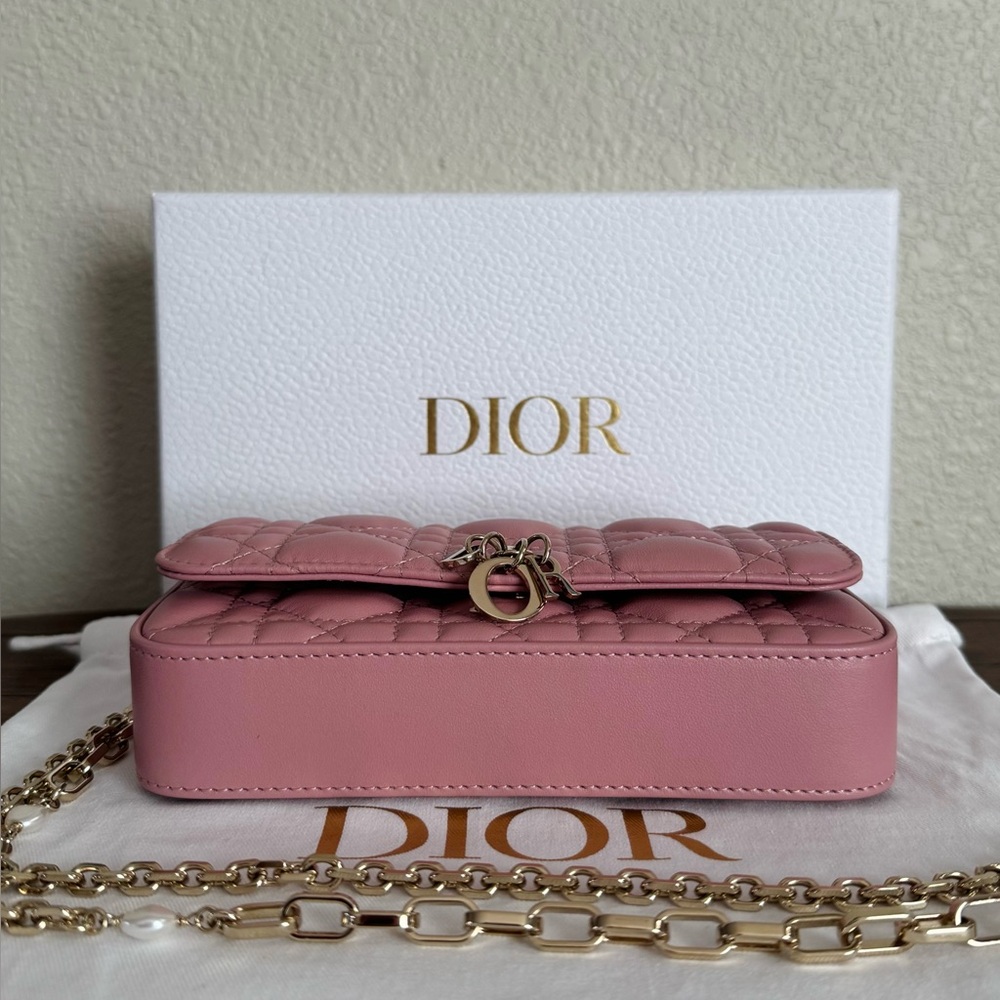 DIOR My Dior Lambskin Leather Phone Crossbody Bag - Picture 6 of 7